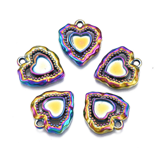 

PandaHall Rainbow Color Alloy Pendants Enamel Settings, Cadmium Free & Nickel Free & Lead Free, Heart, 18x16x3mm, Hole: 1.6~1.8mm Alloy...