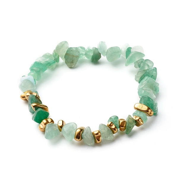 

PandaHall Natural Green Aventurine Chip Beads Stretch Bracelets, with Non-magnetic Synthetic Hematite Beads, Inner Diameter: 2-1/8 inch...