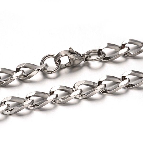 

PandaHall 304 Stainless Steel Curb Chain Necklaces, with Lobster Claw Clasps, Faceted, Stainless Steel Color, 23.4 inch(59.4cm), 6mm 304...