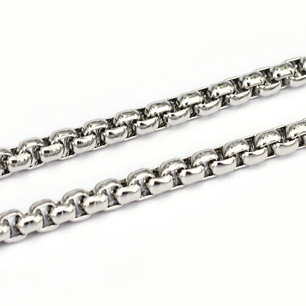 

PandaHall 304 Stainless Steel Box Chains, Unwelded, Stainless Steel Color, 3.5mm 304 Stainless Steel