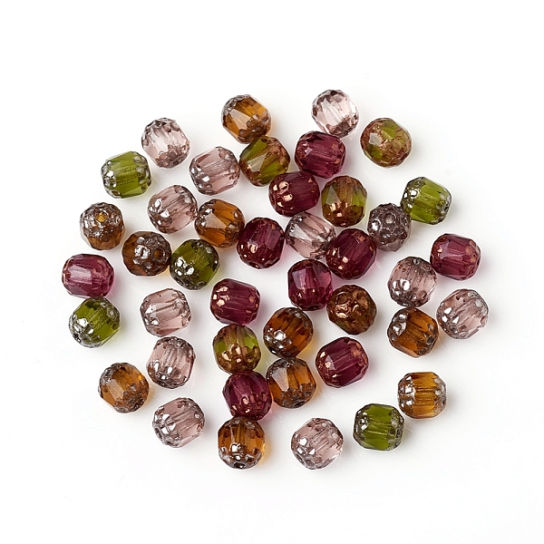 

PandaHall Electroplated Czech Glass Beads, Cathedral Beads, Retro Style, Faceted, Oval, Mixed Color, 4.5x4mm, Hole: 0.8mm, about 360pcs/bag..., Multicolor