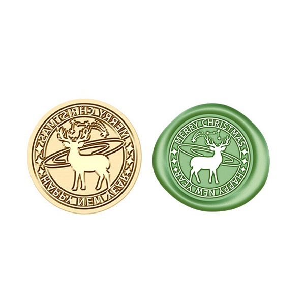 

PandaHall Christmas Series Wax Seal Brass Stamp Head, for Wax Seal Stamp, Golden, Deer, 25x15mm, Inner Diameter: 7mm Brass Deer