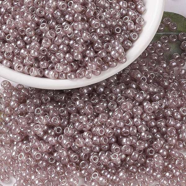 

PandaHall MIYUKI Round Rocailles Beads, Japanese Seed Beads, 8/0, (RR3512) Transparent Blush Luster, 3mm, Hole: 1mm, about 422~455pcs/10g..., Pink