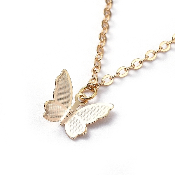 

PandaHall Brass Butterfly Charm Anklets, with Cable Chains, Crystal Rhinestone and Lobster Claw Clasps, Real 18K Gold Plated, 9-1/4 inch..., Clear