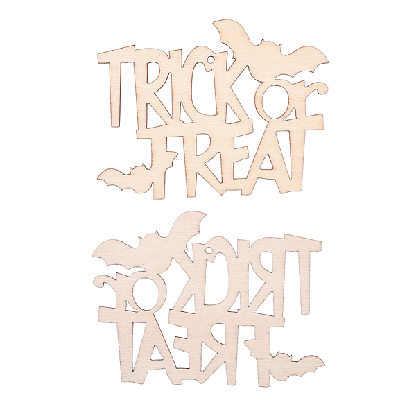 

PandaHall Trick or Treat Halloween Blank Wooden Cutouts Ornaments, for Halloween Hanging Decoration, Kids Crafts DIY Party Supplies..., Orange