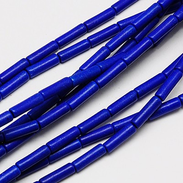 

PandaHall Synthetic Turquoise Beads Strands, Dyed, Column, Medium Blue, 13x4mm, Hole: 1mm, about 32pcs/strand, 16 inch Synthetic Turquoise...