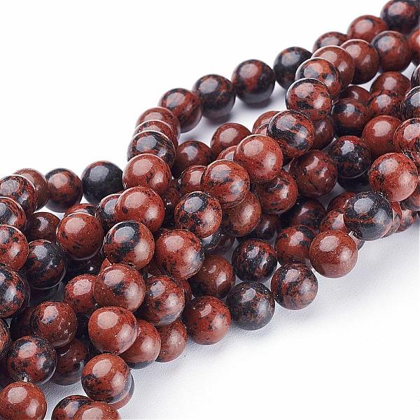 

PandaHall 15~16 inch Round Gemstone Strand, Mahogany Obsidian, 8mm, hole: about 1mm Mahogany Obsidian Round Brown