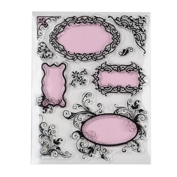 

PandaHall Plastic Stamps, for DIY Scrapbooking, Photo Album Decorative, Cards Making, Stamp Sheets, Floral Pattern, 180~182x140~142x3mm..., Pink