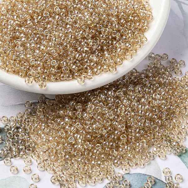 

PandaHall MIYUKI Round Rocailles Beads, Japanese Seed Beads, 8/0, (RR2439) Light Smoky Topaz Gold Luster, 3mm, Hole: 1mm, about..., Brown