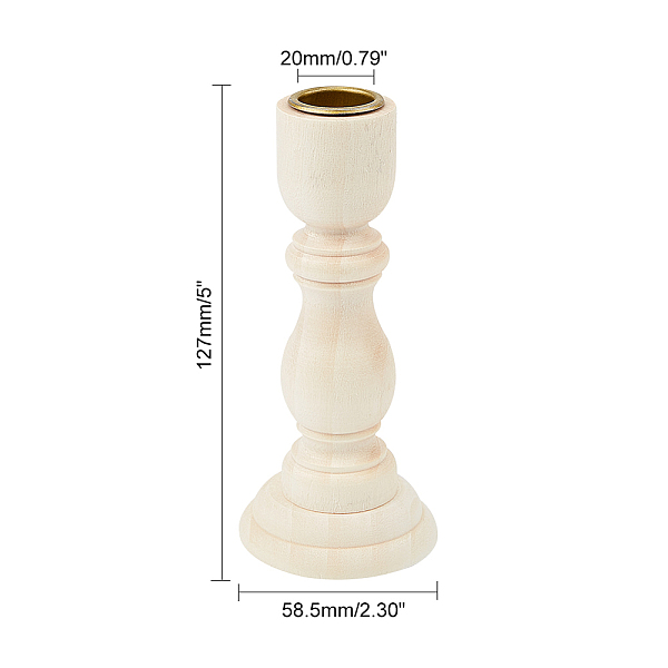 

PandaHall Olycraft Solid Wood Candle Holder, for Weddings or Parties as Well as Home Decoration, BurlyWood, 58.5x127mm, Inner Diameter: 20mm..., Orange