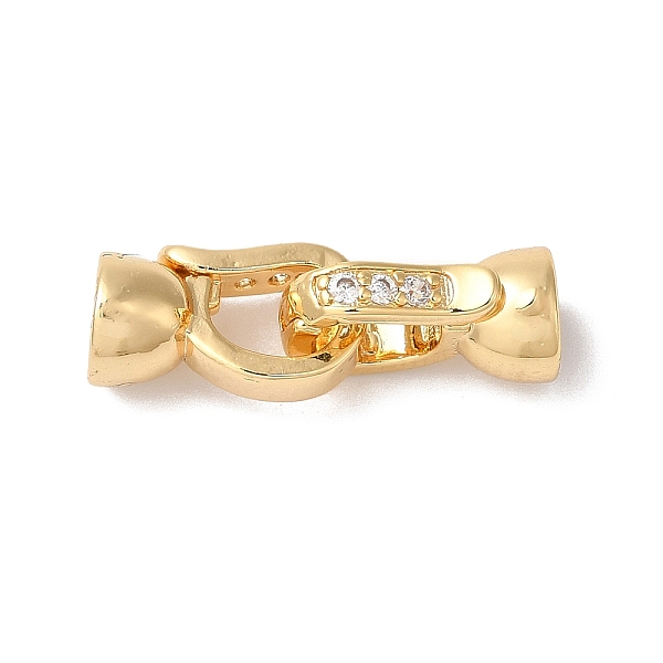 

PandaHall Brass Micro Pave Clear Cubic Zirconia Fold Over Clasps, Real 18K Gold Plated, 22mm, Hole: 3.5x1.5mm Brass+Cubic Zirconia