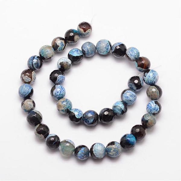 

PandaHall Natural Fire Crackle Agate Bead Strands, Round, Grade A, Faceted, Dyed & Heated, Light Sky Blue, 10mm, Hole: 1mm, about...