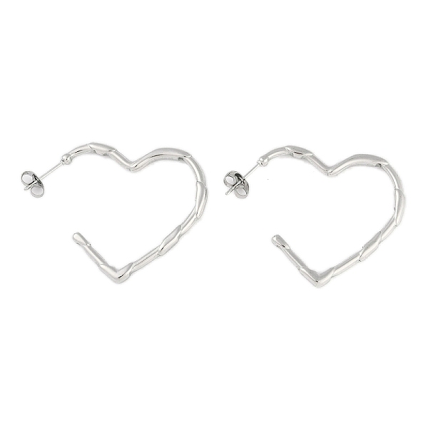 

PandaHall 304 Stainless Steel Stud Earring, Heart, Stainless Steel Color, 33x3mm 304 Stainless Steel Heart