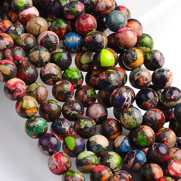 

PandaHall Dyed & Heated Natural Imperial Jasper Round Bead Strands, Colorful, 8mm, Hole: 1mm, about 49pcs/strand, 16 inch Imperial Jasper...