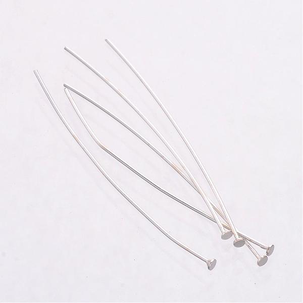 

PandaHall 925 Sterling Silver Flat Head Pins, Silver, 34~35x0.5mm, Head: 1.5mm, about 232pcs/20g Sterling Silver