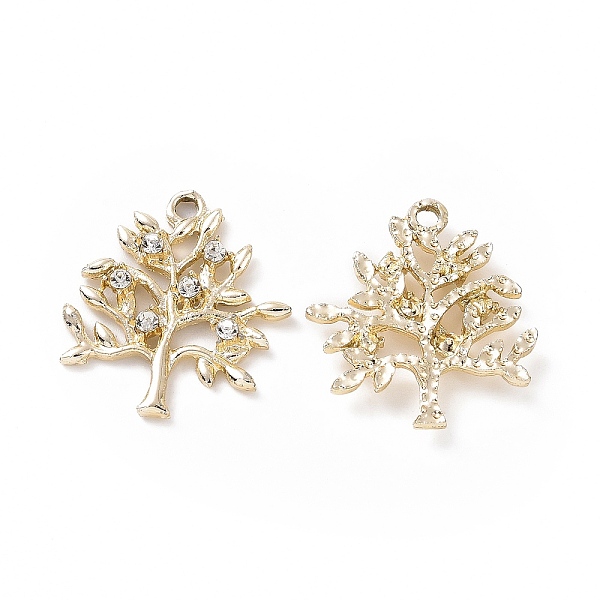 

PandaHall Alloy Crystal Rhinestone Pendants, Tree Charms, Light Gold, 20.5x19x3.2mm, Hole: 1.8mm Alloy+Rhinestone Tree Clear