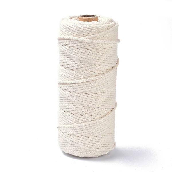 

PandaHall Cotton String Threads, for DIY Crafts, Gift Wrapping and Jewelry Making, Beige, 3mm, about 109.36 Yards(100m)/Roll Cotton Yellow