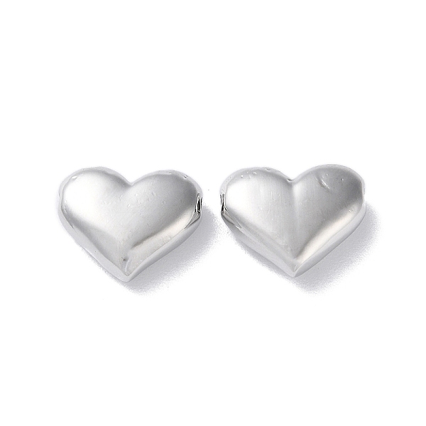 

PandaHall Brass Beads, Heart, Real Platinum Plated, 12x14.5x5mm, Hole: 1.2mm Brass Heart
