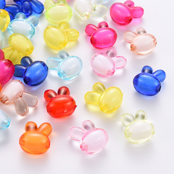 

PandaHall Transparent Acrylic Beads, Bead in Bead, Dyed, Rabbit, Mixed Color, 15.5x12x9.5mm, Hole: 2mm, about 480pcs/500g Acrylic Rabbit..., Multicolor