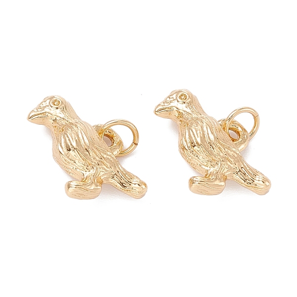 

PandaHall Brass Charms, with Jump Rings, Crows Bird, Real 18K Gold Plated, 11.5x17x6mm, Jump Ring: 5x0.6mm, Inner Diameter: 3.5mm Brass Bird