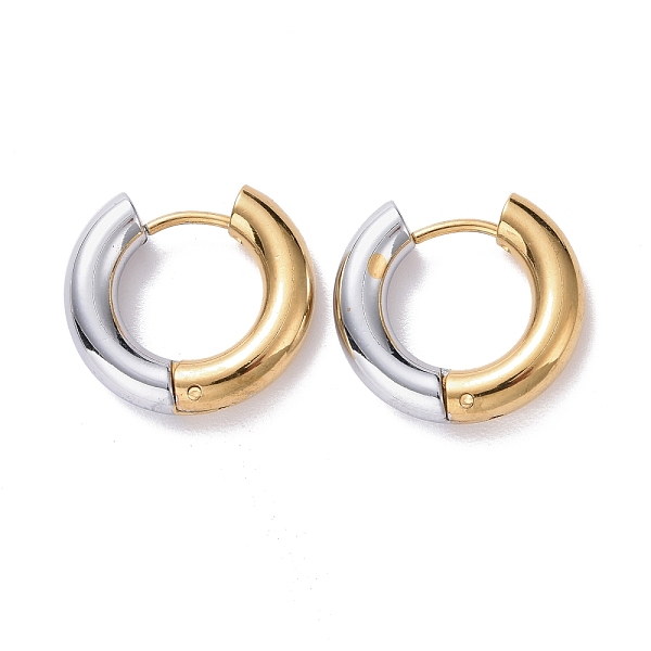 

PandaHall Two Tone 304 Stainless Steel Hinged Hoop Earrings for Women, Golden & Stainless Steel Color, 6 Gauge, 17x18x4mm, Pin: 1mm 304...