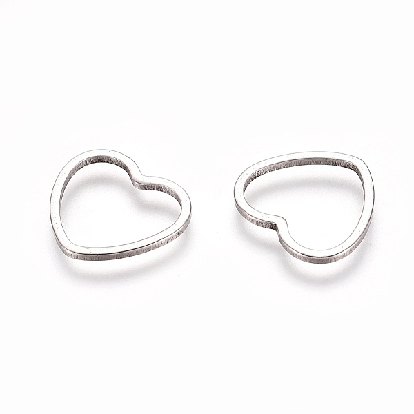 

PandaHall Stainless Steel Linking Rings, for Jewelry Making, Heart, Stainless Steel Color, 10.5x11.5x0.8mm, Inner Diameter: 7.5x10mm...
