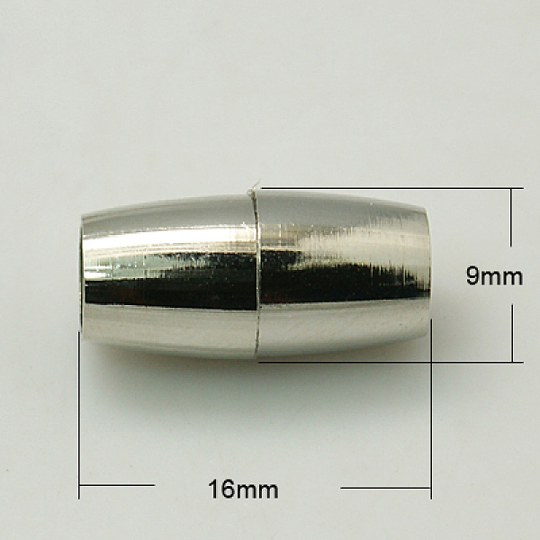 

PandaHall Brass Magnetic Clasps with Loops, Oval, Platinum, 16x9mm, Hole: 6mm Brass Oval