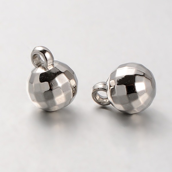 

PandaHall CCB Plastic Faceted Round Charms, Platinum, 14x10mm, Hole: 2.5mm Plastic Round