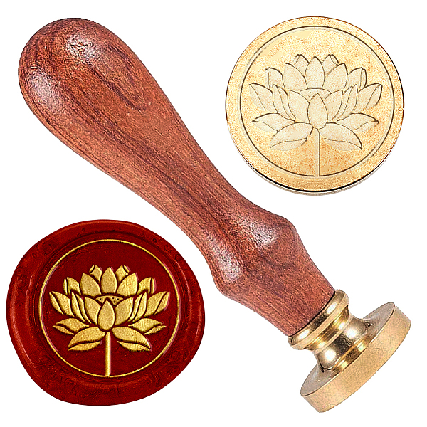 

PandaHall Wax Seal Stamp Set, Golden Plated Sealing Wax Stamp Solid Brass Head, with Retro Wood Handle, for Envelopes Invitations, Gift Card...
