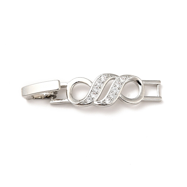 Fermoirs de bracelet de montre en zircone cubique transparente en laiton plaqué en rack