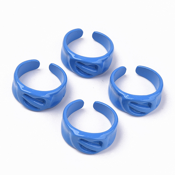 

PandaHall Spray Painted Alloy Cuff Rings, Open Rings, Cadmium Free & Lead Free, Royal Blue, US Size 7 1/4(17.5mm) Alloy