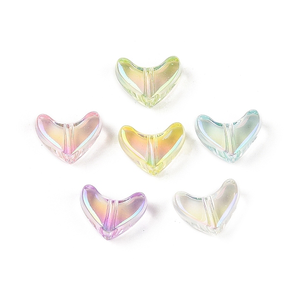 

PandaHall UV Plating Transparent Acrylic Beads, Heart, Mixed Color, 13x18.5x8mm, Hole: 2.5mm Acrylic Heart Multicolor