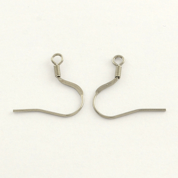 

PandaHall 304 Stainless Steel French Earring Hooks, with Horizontal Loop, Flat Earring Hooks, Stainless Steel Color, 19x19x0.8mm, Hole: 2mm...