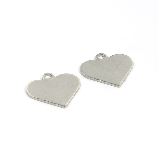 

PandaHall 304 Stainless Steel Charms, Heart, Stamping Blank Tag Charms, Stainless Steel Color, 15.5x16x1mm, Hole: 2mm 304 Stainless Steel...