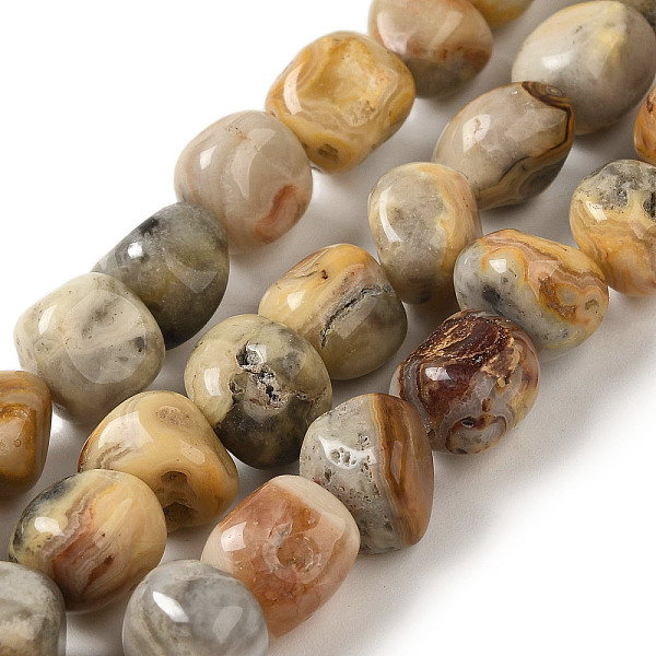 

PandaHall Natural Crazy Lace Agate Beads Strands, Nuggets, Tumbled Stone, 7~15x6~10x5.5~8mm, Hole: 1mm, about 47~49pcs/strand, 15.55~15.94...