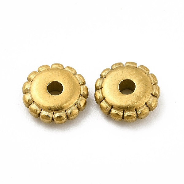 

PandaHall 304 Stainless Steel Disc Beads, Flower, Golden, 6x2mm, Hole: 1.2mm 304 Stainless Steel Flower