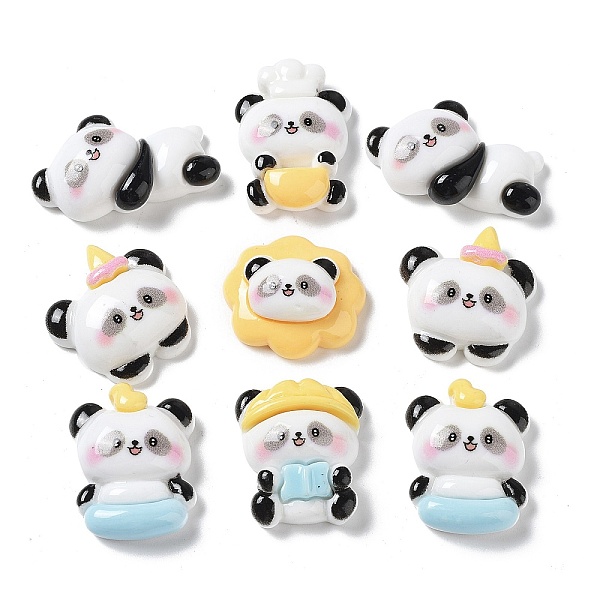 

PandaHall Opaque Resin Cabochons, Cartoon Panda, White, 19~25.5x20~30x8~9.5mm Resin Panda White