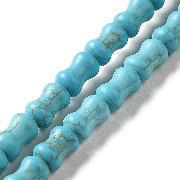 

PandaHall Synthetic Turquoise Dyed Beads Strands, Bone, Turquoise, 13x8mm, Hole: 1mm, about 29pcs/strand, 15''(38.1cm) Synthetic Turquoise..., Green