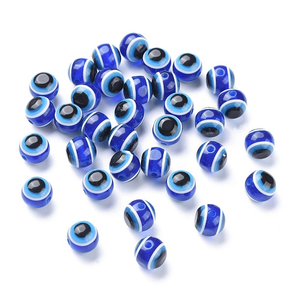 

PandaHall Round Evil Eye Resin Beads, Medium Blue, 11.5~12x11mm, Hole: 2.5mm Resin Evil Eye Blue