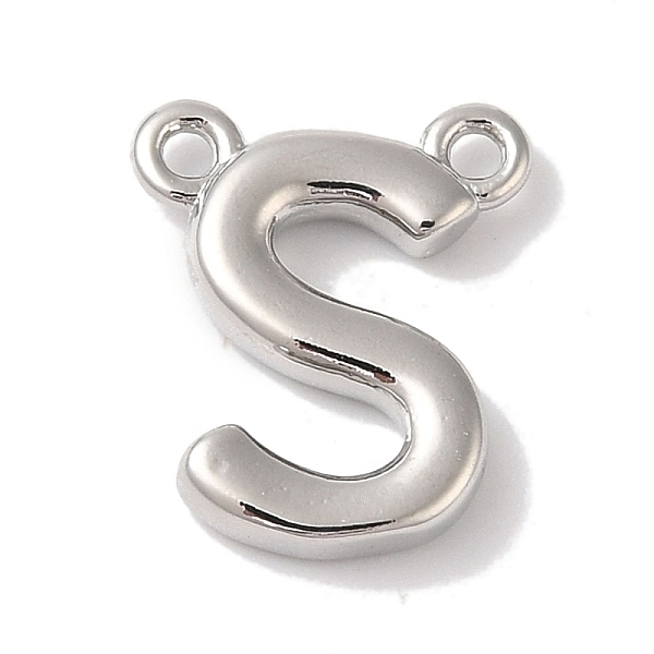 

PandaHall Rack Plating Brass Pendants, Long-Lasting Plated, Lead Free & Cadmium Free, Letter Charms, Platinum, Letter S, 11x9x2mm, Hole: 1mm...