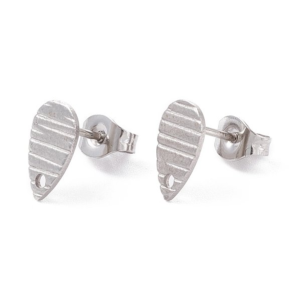 

PandaHall 304 Stainless Steel Stud Earring Findings, Textured Teardrop, Stainless Steel Color, 10x6mm, Pin: 0.7mm 304 Stainless Steel...
