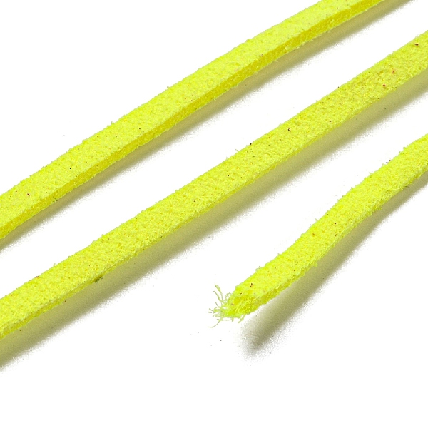 

PandaHall Eco-Friendly Faux Suede Cords, Faux Suede Lace, Yellow, 3x1.5mm, about 1.09 yards(1m)/strand Faux Suede Yellow