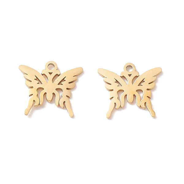 

PandaHall 304 Stainless Steel Pendants, Butterfly, Golden, 10.5x12x0.8mm, Hole: 1mm 304 Stainless Steel Butterfly
