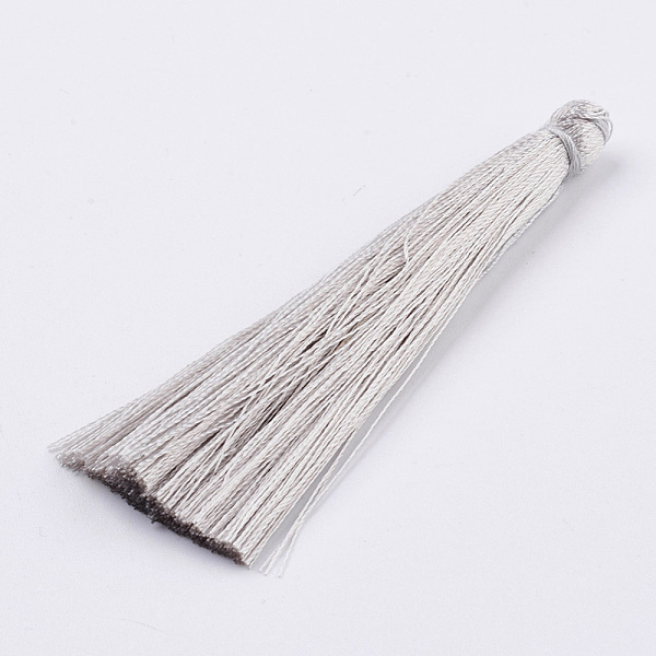 

PandaHall Nylon Tassel Pendant Decoration, Silver, 65~74x6mm Nylon Silver