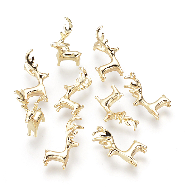 

PandaHall Brass Pendants, Nickel Free, Real 18K Gold Plated, Christmas Reindeer/Stag, 18x10.5x10mm, Hole: 1mm Brass Deer