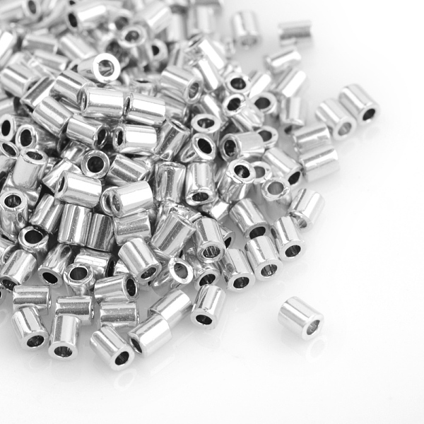 

PandaHall TOHO Japanese Seed Beads, Glass Bugle Beads, Round Hole, (8701), 2x1.7~1.8mm, Hole: 1mm, about 6650pcs/bag, 100g/bag Glass