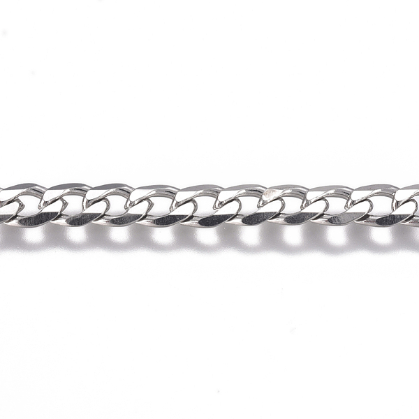 

PandaHall 201 Stainless Steel Cuban Link Chains, Chunky Curb Chains, Unwelded, Stainless Steel Color, 5.5x4x1mm 201 Stainless Steel