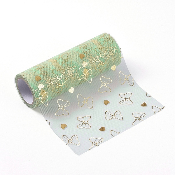 

PandaHall Bowknot & Heart Deco Mesh Ribbons, Tulle Fabric, Tulle Roll Spool Fabric For Skirt Making, Pale Green, 6 inch(15cm), about...