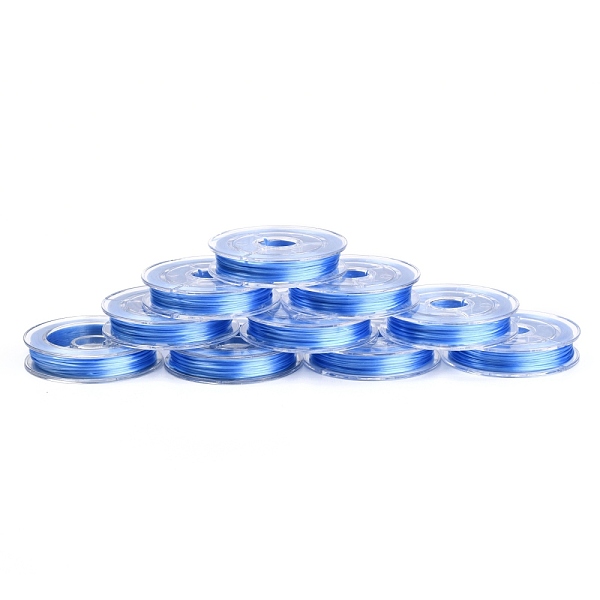 

PandaHall Flat Japanese Crystal Elastic Stretch Thread, for Bracelets Gemstone Jewelry Making Beading Craft, Sky Blue, 0.38mm, about 10.93...