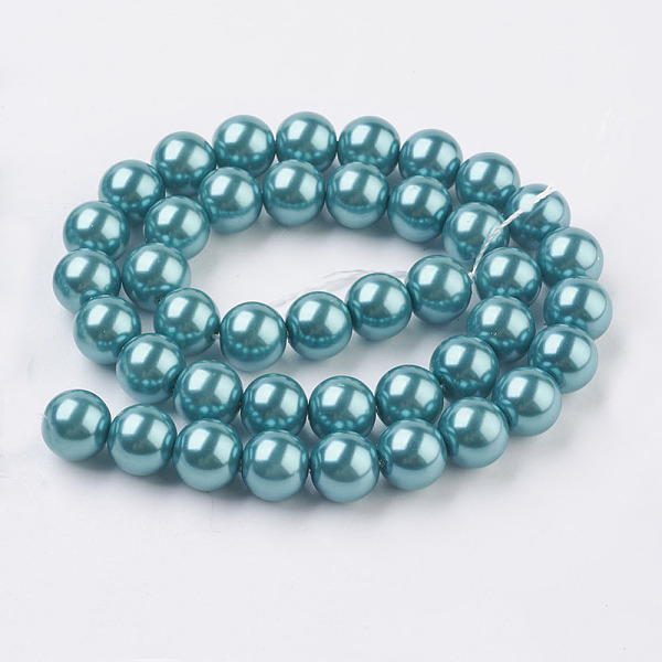 Eco-Friendly Dyed  Glass Pearl Round Bead Strands